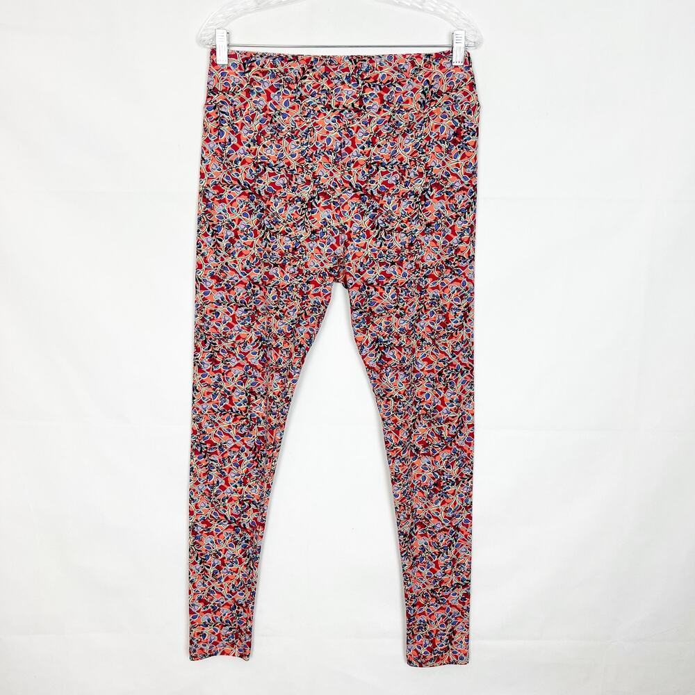 LuLaRoe Tall & Curvy High Rise Floral Leggings Size M